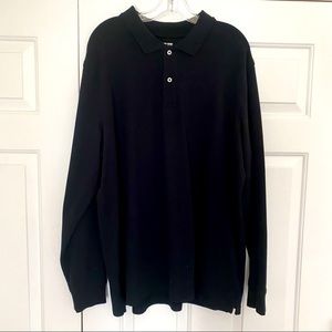 Lands’ End Traditional fit long sleeve black Polo - XL - New